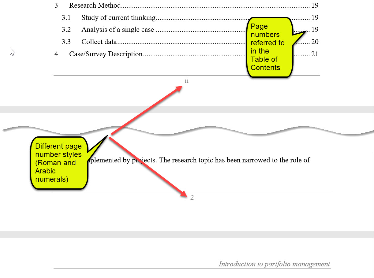 Differently formatted page numbers in MS Word