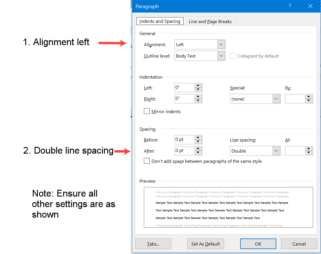 Indent and spacing for a figure in APA format