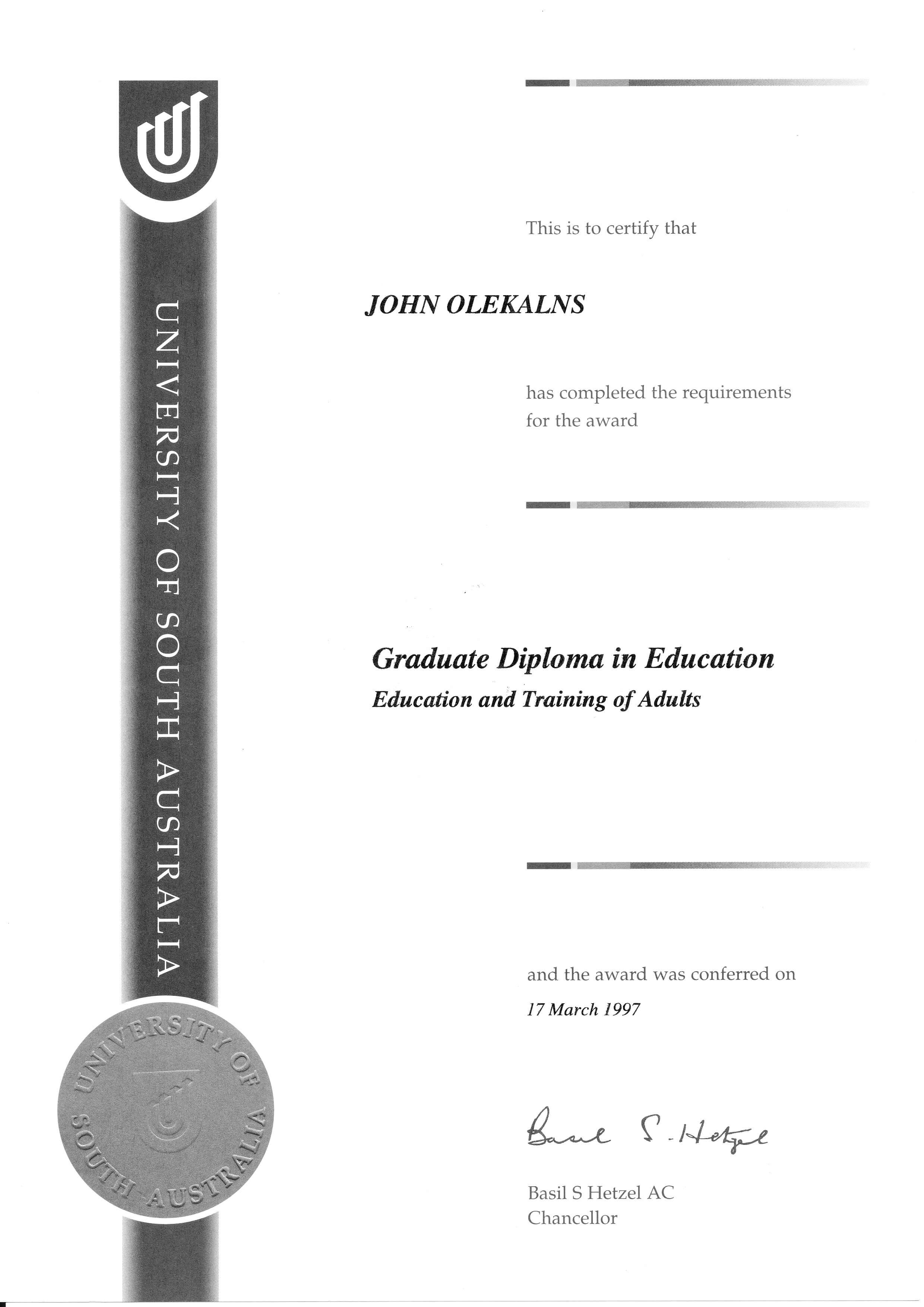 Graduate Diploma of Education
