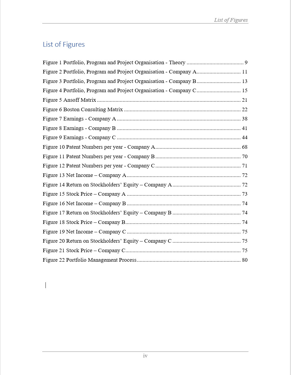 how to write list of figures in thesis