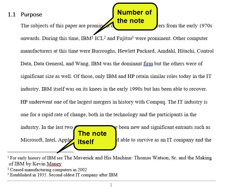 footnote research paper example