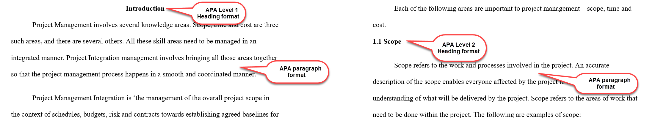 Example of a paragraph in APA format