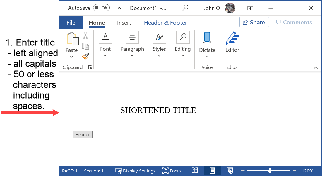 The running head in APA format is easily created in Word. See how!