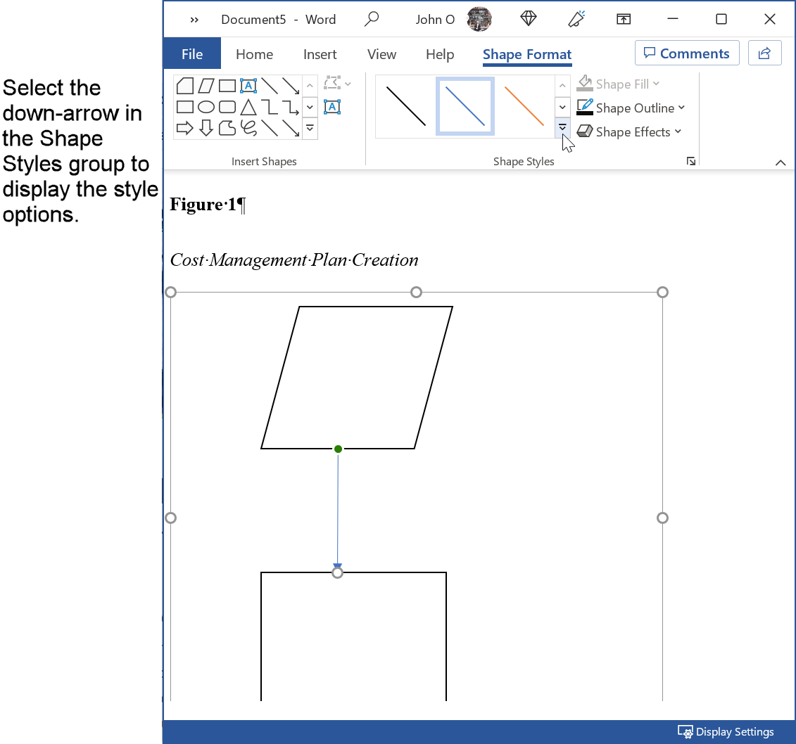 Display the different line formats