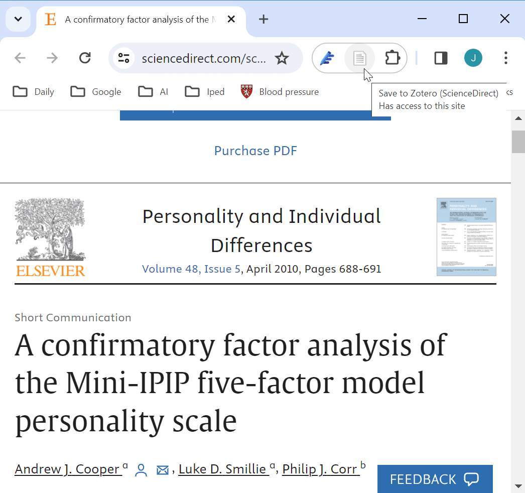 Example of a journal article being viewed in a web browser