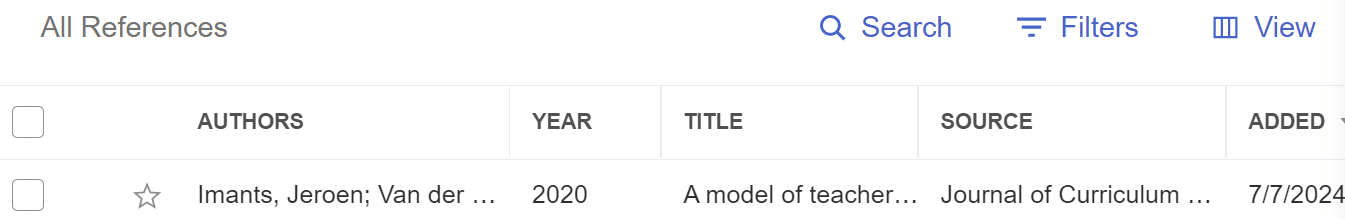 Result of DOI search in Mendeley