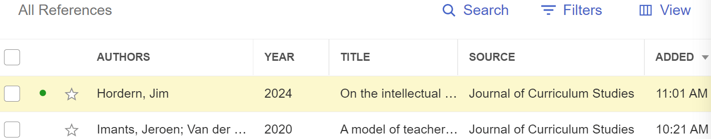 Citation details of imported PDF file in the Mendeley library
