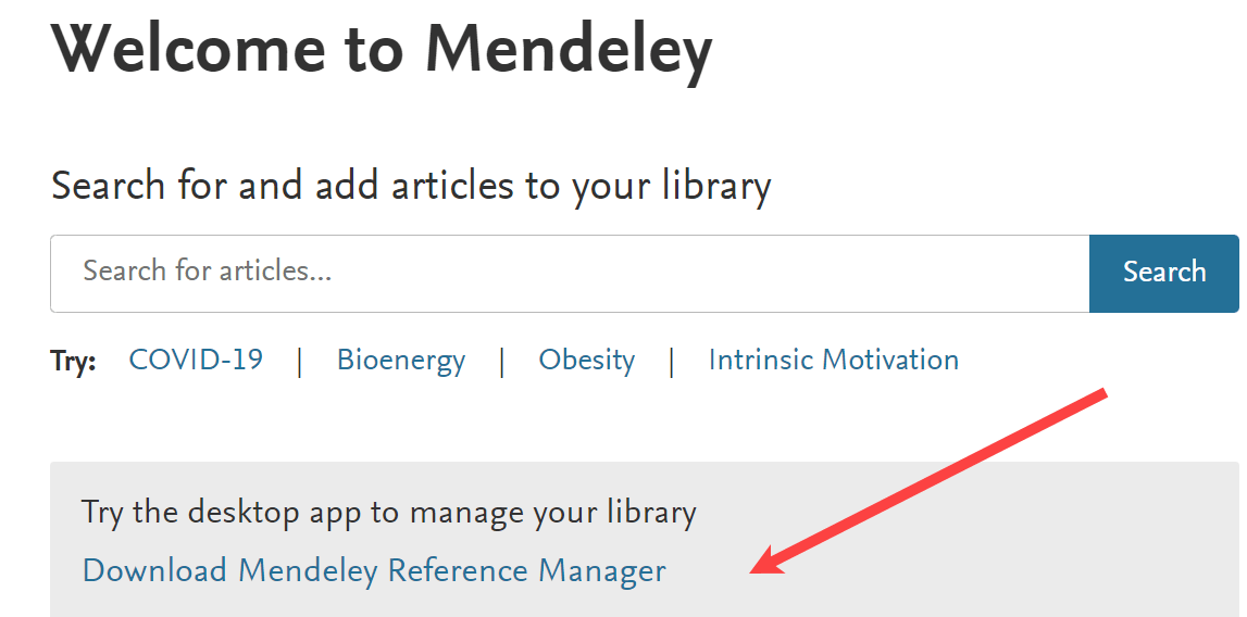 Select Download Mendeley Reference Manager
