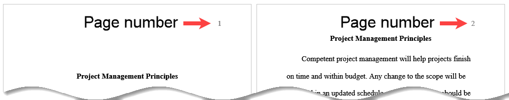 Example of the header for a student paper in APA format