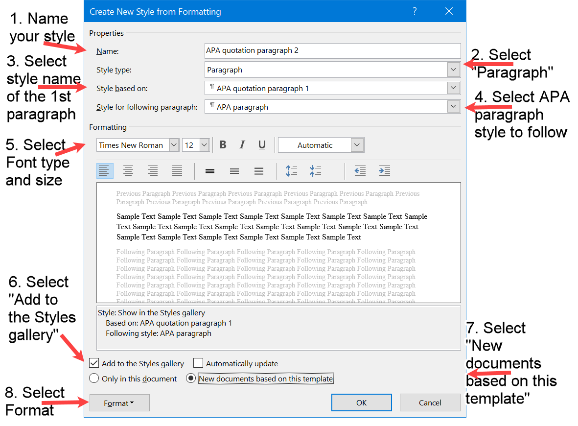 Create New APA Quotation Style in Word for second paragraph