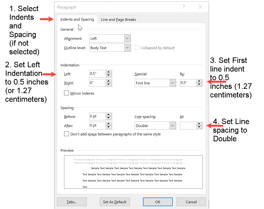 Set up indent and spacing for 2nd paragraph of quotation in APA format