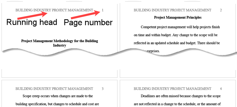 Running head in APA format example