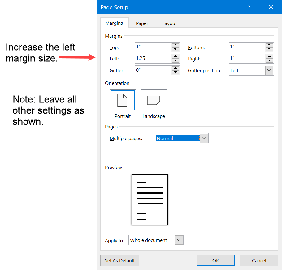 Increase left margin for single-sided bounded printing