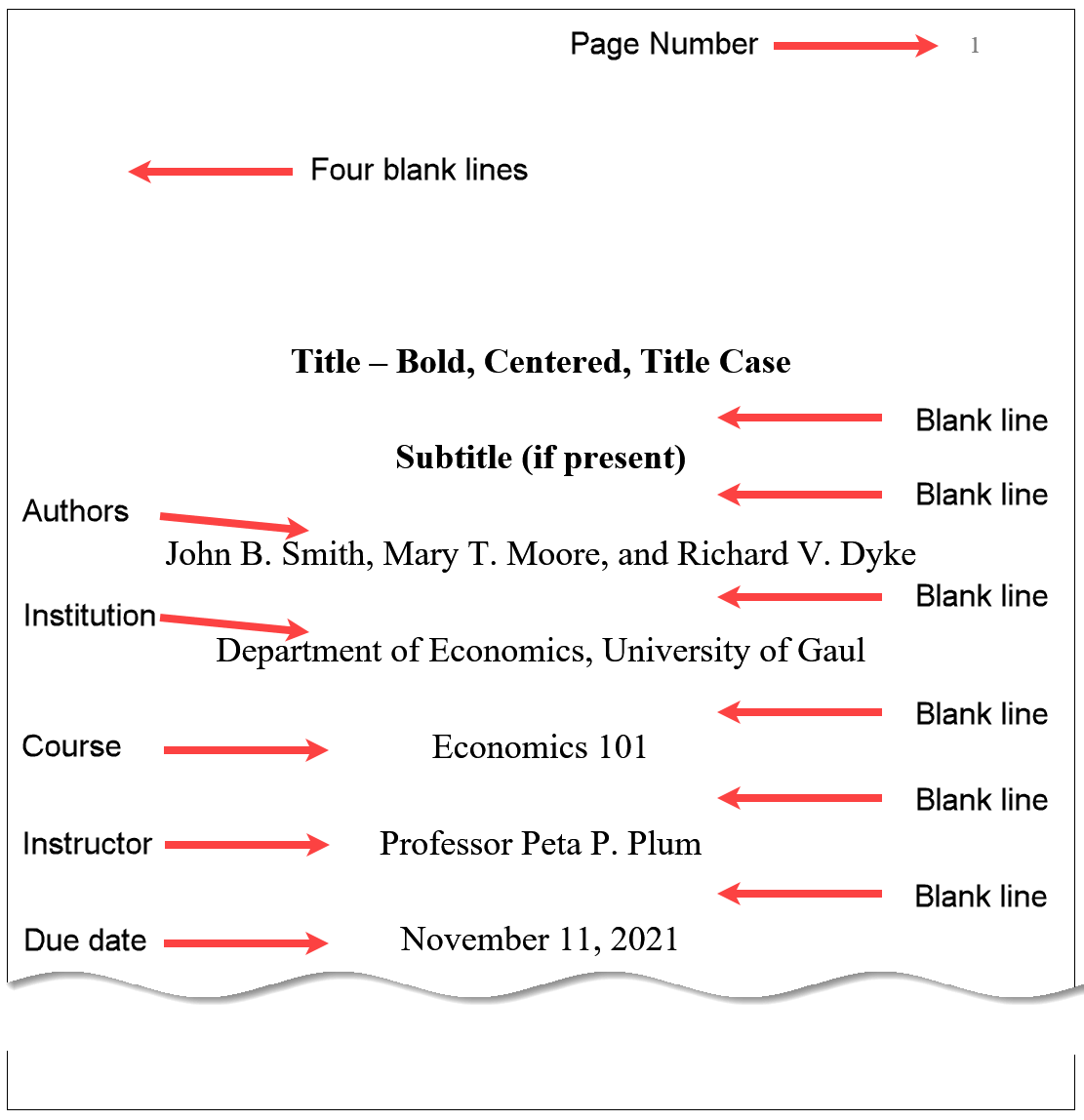 Apa Cover Page Format